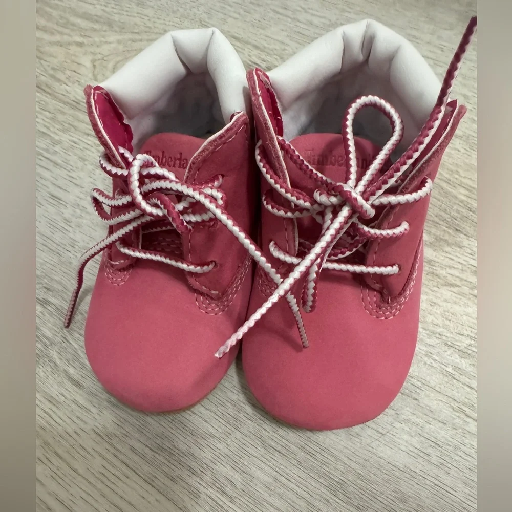 Timberland Pink and White Baby Walker Shoes